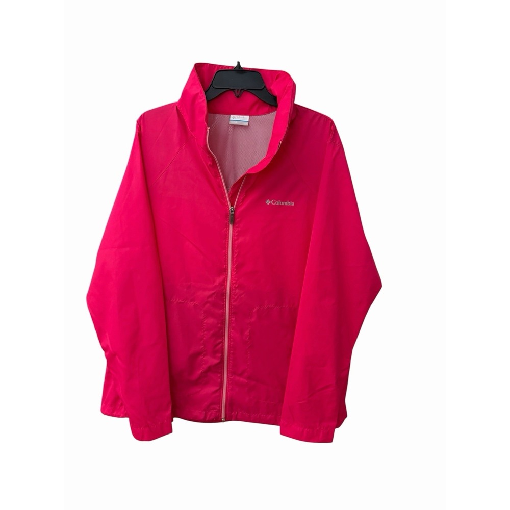 Columbia Switchback II Women's Size 2X Packable Pink Rain Jacket Hood New XX-1